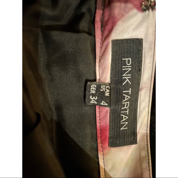 PINK TARTAN whimsical floral skirt - Picture 3 of 4